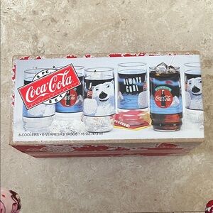 VTG Coca-Cola Polar Bear Glass Collection - Red and White
